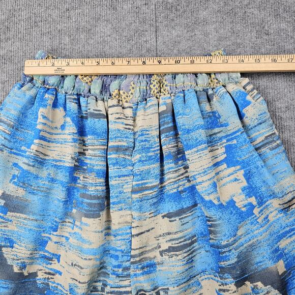 Kantha Bae Shorts Womens One Size Blue Butterfly Pull On Boho Hippie Lagenlook - Picture 5 of 7